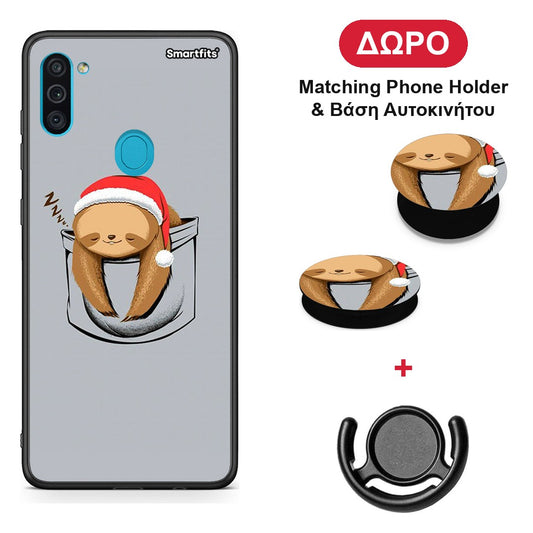 Xmas Zzzz - Samsung Galaxy A11 / M11 θήκη + Δώρο Phone Holder & Βάση Αυτοκινήτου