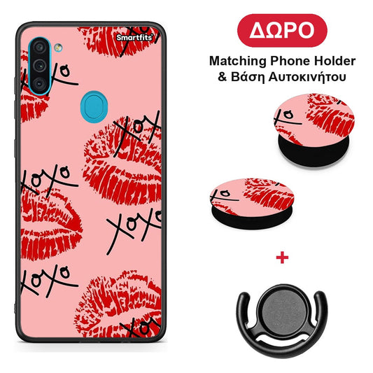 XOXO Lips - Samsung Galaxy A11 / M11 θήκη + Δώρο Phone Holder & Βάση Αυτοκινήτου