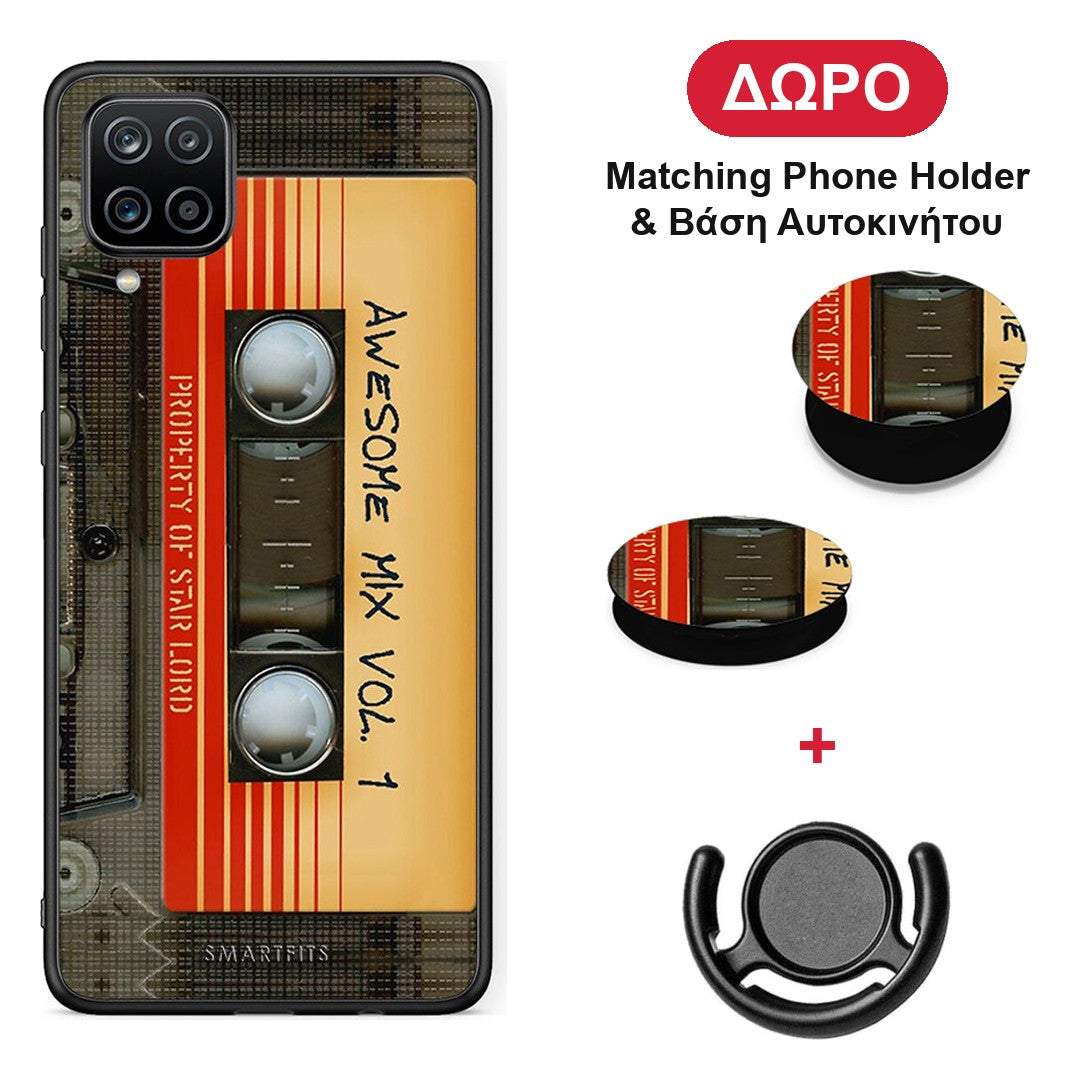 Awesome Mix - Samsung Galaxy A12 θήκη + Δώρο Phone Holder & Βάση Αυτοκινήτου