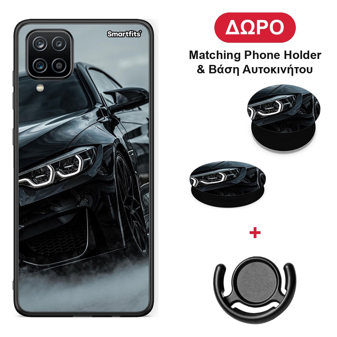 Black BMW - Samsung Galaxy A12 θήκη + Δώρο Phone Holder & Βάση Αυτοκινήτου