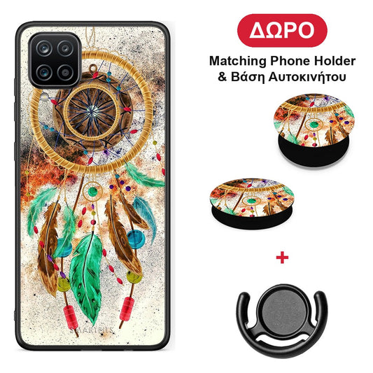 Boho DreamCatcher - Samsung Galaxy A12 θήκη + Δώρο Phone Holder & Βάση Αυτοκινήτου