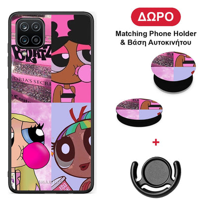 Bubble Girls - Samsung Galaxy A12 θήκη + Δώρο Phone Holder & Βάση Αυτοκινήτου