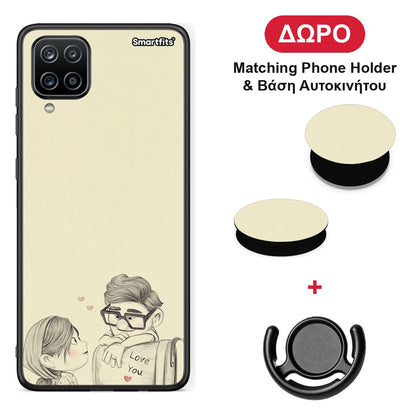 Carl And Ellie - Samsung Galaxy A12 θήκη + Δώρο Phone Holder & Βάση Αυτοκινήτου