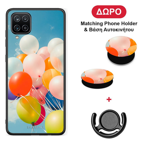 Colorful Balloons - Samsung Galaxy A12 θήκη + Δώρο Phone Holder & Βάση Αυτοκινήτου