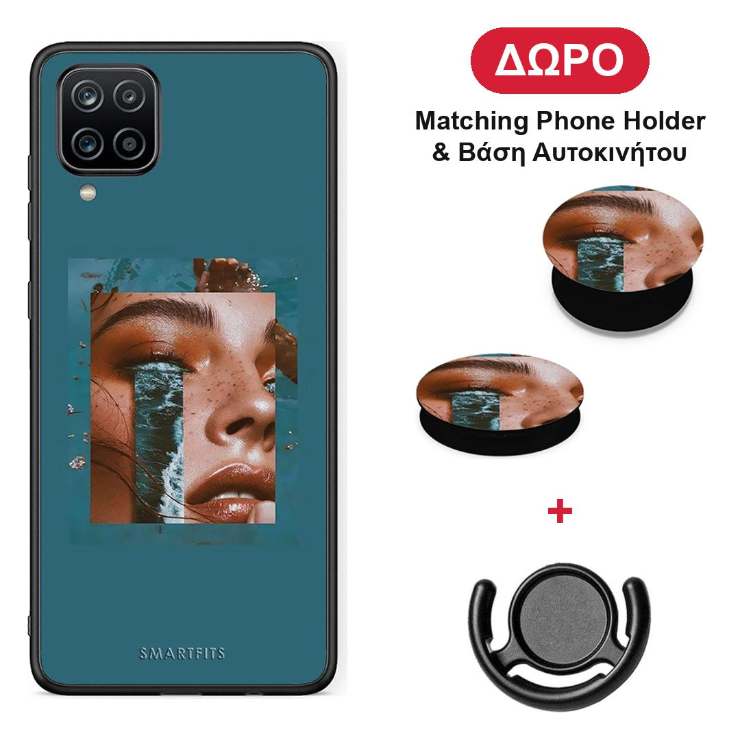 Cry An Ocean - Samsung Galaxy A12 θήκη + Δώρο Phone Holder & Βάση Αυτοκινήτου