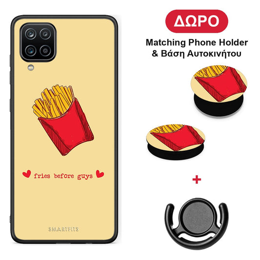 Fries Before Guys - Samsung Galaxy A12 θήκη + Δώρο Phone Holder & Βάση Αυτοκινήτου