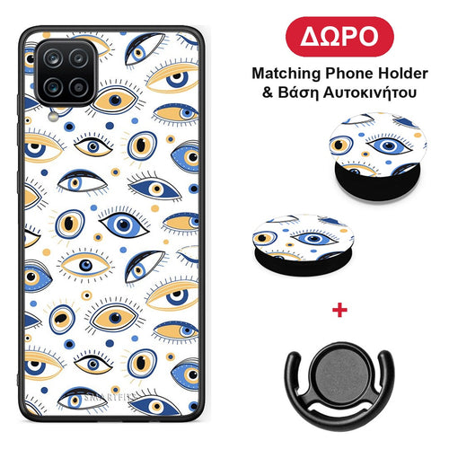 Ftou Ftou - Samsung Galaxy A12 θήκη + Δώρο Phone Holder & Βάση Αυτοκινήτου