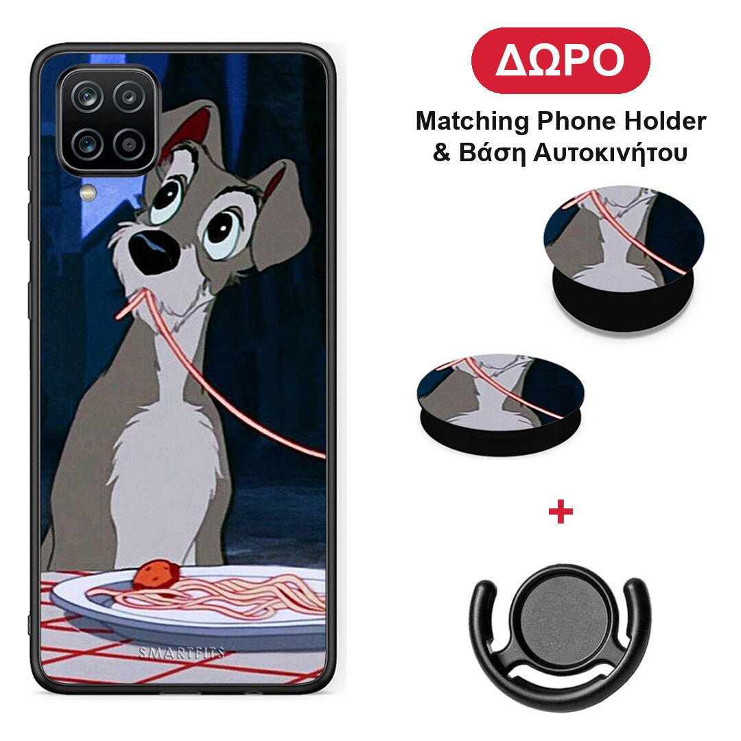 Lady And Tramp 1 - Samsung Galaxy A12 θήκη + Δώρο Phone Holder & Βάση Αυτοκινήτου