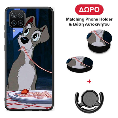 Lady And Tramp 1 - Samsung Galaxy A12 θήκη + Δώρο Phone Holder & Βάση Αυτοκινήτου