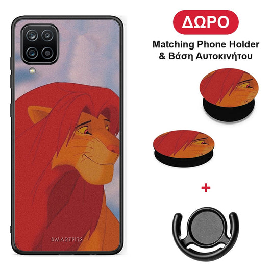 Lion Love 1 - Samsung Galaxy A12 θήκη + Δώρο Phone Holder & Βάση Αυτοκινήτου