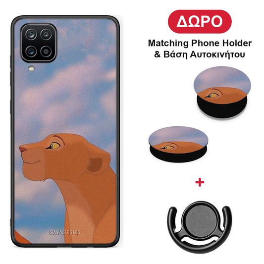 Lion Love 2 - Samsung Galaxy A12 θήκη + Δώρο Phone Holder & Βάση Αυτοκινήτου