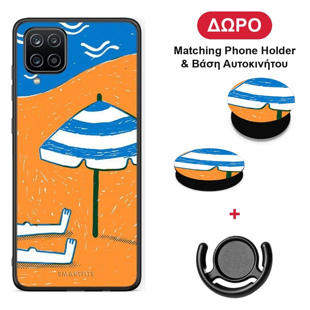Summering - Samsung Galaxy A12 θήκη + Δώρο Phone Holder & Βάση Αυτοκινήτου