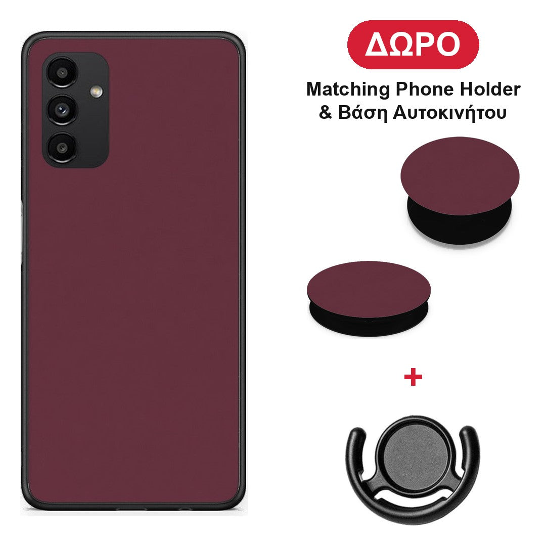 Muted Burgundy - Samsung Galaxy A13 5G θήκη + Δώρο Phone Holder & Βάση Αυτοκινήτου