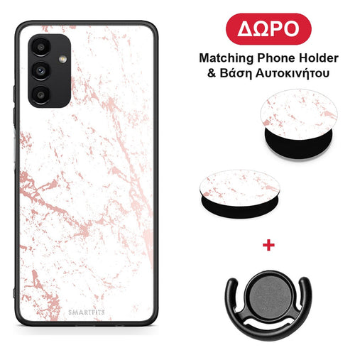Marble Pink Splash - Samsung Galaxy A13 5G θήκη + Δώρο Phone Holder & Βάση Αυτοκινήτου