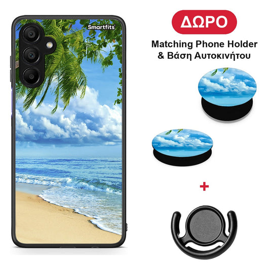 Beautiful Beach - Samsung A15 5G θήκη + Δώρο Phone Holder & Βάση Αυτοκινήτου
