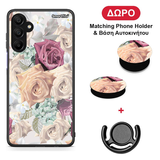 Floral Bouquet - Samsung A15 5G θήκη + Δώρο Phone Holder & Βάση Αυτοκινήτου