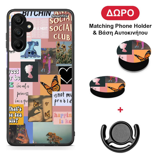 Collage Bitchin - Samsung A15 5G θήκη + Δώρο Phone Holder & Βάση Αυτοκινήτου