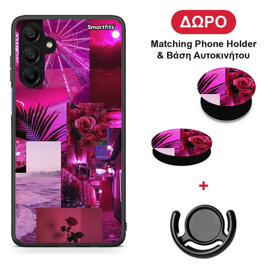 Collage Red Roses - Samsung A15 5G θήκη + Δώρο Phone Holder & Βάση Αυτοκινήτου