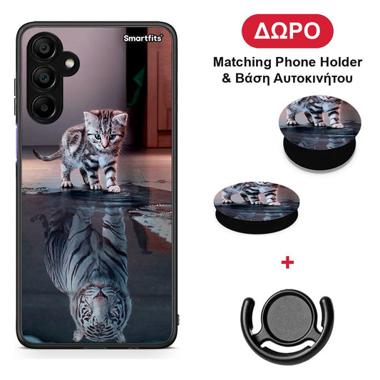 Cute Tiger - Samsung A15 5G θήκη + Δώρο Phone Holder & Βάση Αυτοκινήτου