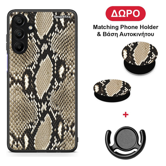 Animal Fashion Snake - Samsung A15 5G θήκη + Δώρο Phone Holder & Βάση Αυτοκινήτου