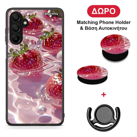 Juicy Strawberries - Samsung A15 5G θήκη + Δώρο Phone Holder & Βάση Αυτοκινήτου