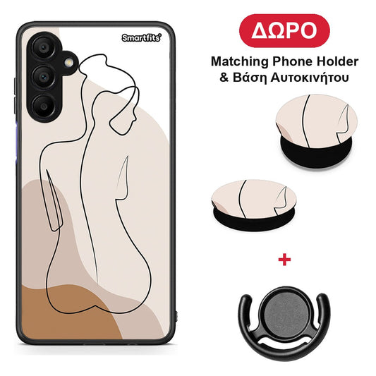 LineArt Woman - Samsung A15 5G θήκη + Δώρο Phone Holder & Βάση Αυτοκινήτου
