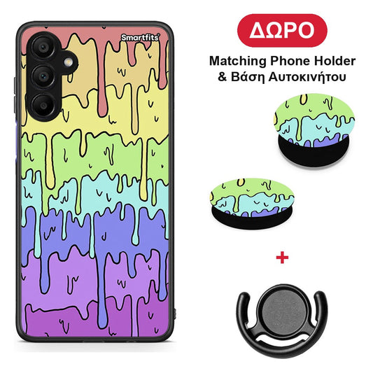 Melting Rainbow - Samsung A15 5G θήκη + Δώρο Phone Holder & Βάση Αυτοκινήτου