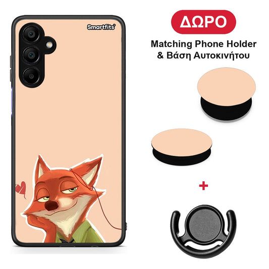 Nick Wilde And Judy Hopps Love 1 - Samsung A15 5G θήκη + Δώρο Phone Holder & Βάση Αυτοκινήτου