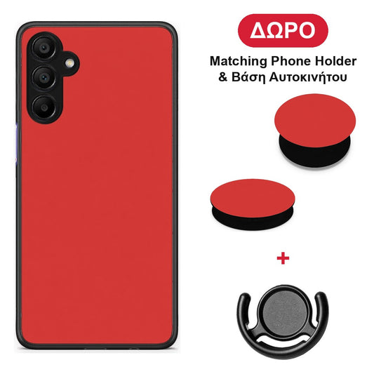 Poppy Red - Samsung A15 5G θήκη + Δώρο Phone Holder & Βάση Αυτοκινήτου
