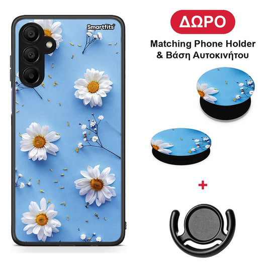 Real Daisies - Samsung A15 5G θήκη + Δώρο Phone Holder & Βάση Αυτοκινήτου