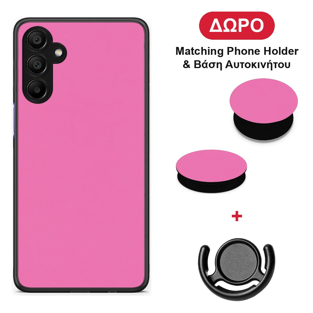 Rose Pink - Samsung A15 5G θήκη + Δώρο Phone Holder & Βάση Αυτοκινήτου