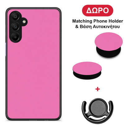 Rose Pink - Samsung A15 5G θήκη + Δώρο Phone Holder & Βάση Αυτοκινήτου