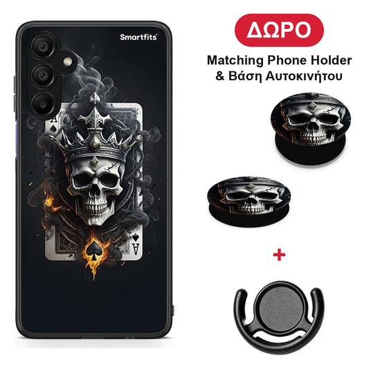 Skull King Ace - Samsung A15 5G θήκη + Δώρο Phone Holder & Βάση Αυτοκινήτου
