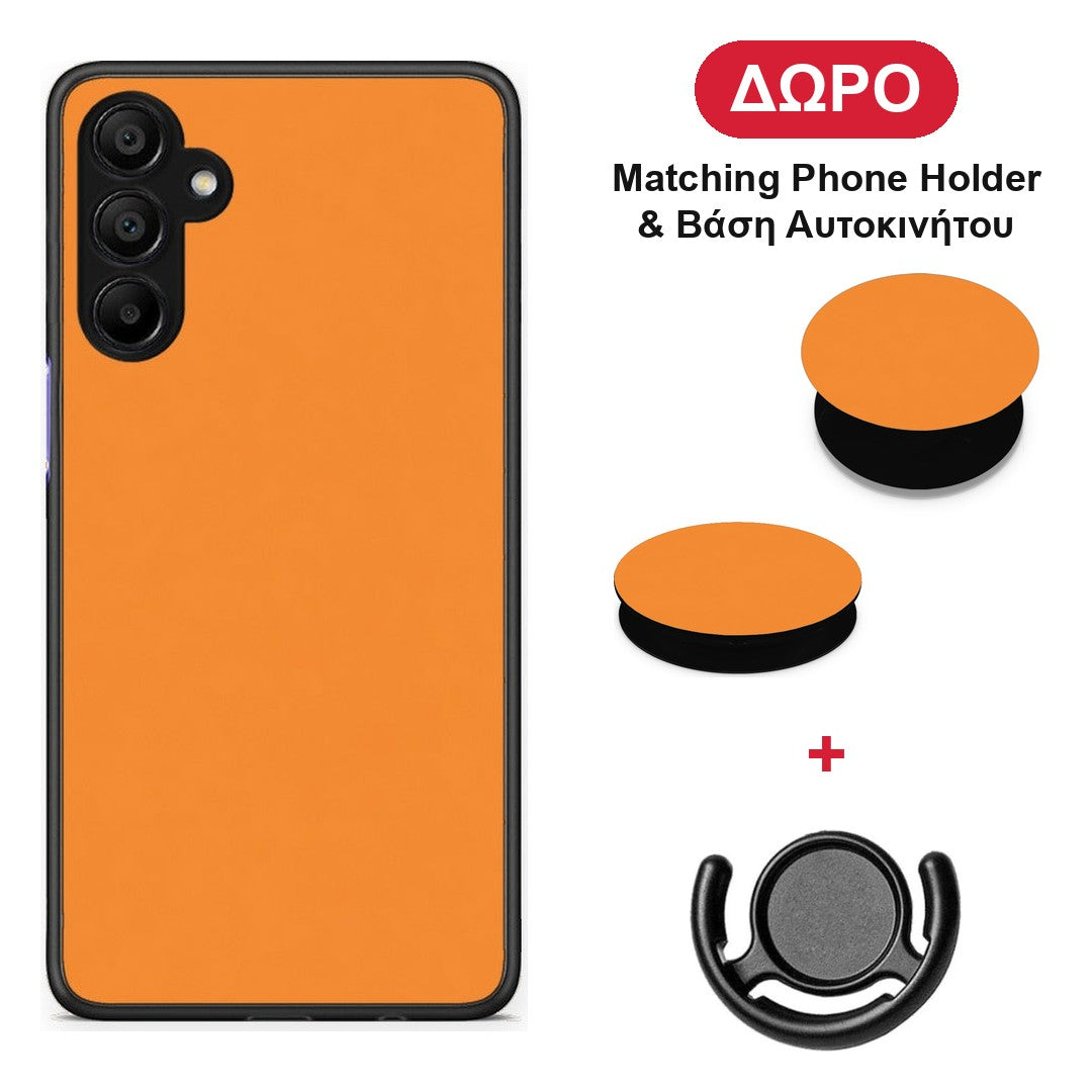 Tangerine Orange - Samsung A15 5G θήκη + Δώρο Phone Holder & Βάση Αυτοκινήτου