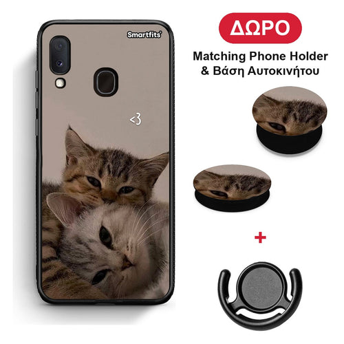 Cats In Love - Samsung Galaxy A20e θήκη + Δώρο Phone Holder & Βάση Αυτοκινήτου