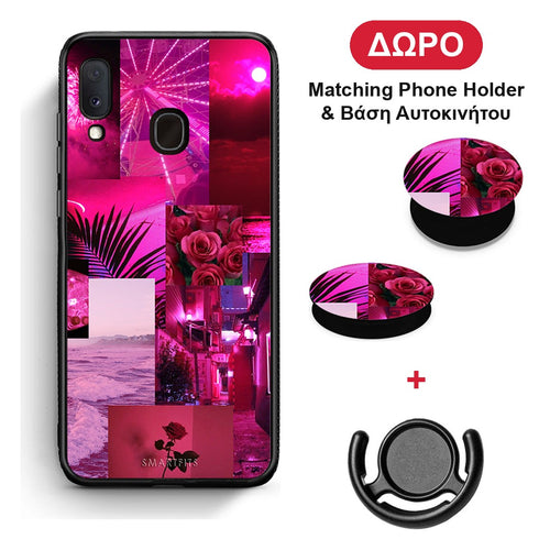 Collage Red Roses - Samsung Galaxy A20e θήκη + Δώρο Phone Holder & Βάση Αυτοκινήτου