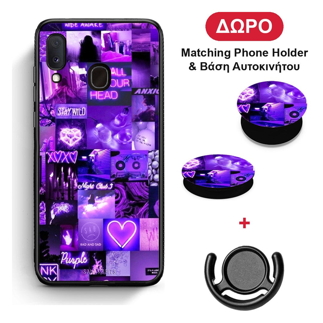 Collage Stay Wild - Samsung Galaxy A20e θήκη + Δώρο Phone Holder & Βάση Αυτοκινήτου