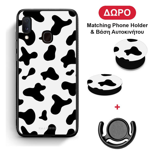 Cow Print - Samsung Galaxy A20e θήκη + Δώρο Phone Holder & Βάση Αυτοκινήτου