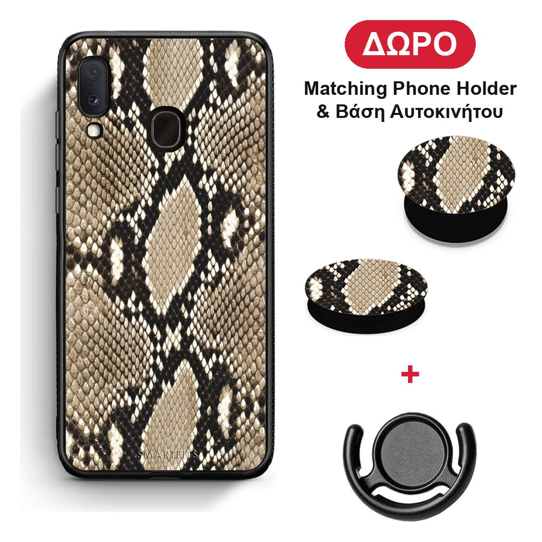 Animal Fashion Snake - Samsung Galaxy A20e θήκη + Δώρο Phone Holder & Βάση Αυτοκινήτου