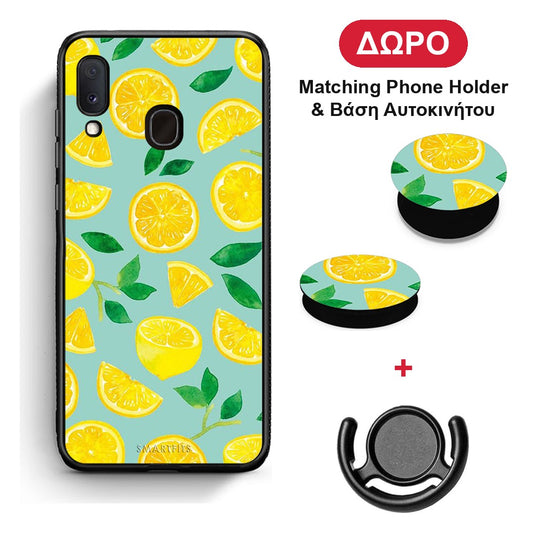 Lemons - Samsung Galaxy A20e θήκη + Δώρο Phone Holder & Βάση Αυτοκινήτου