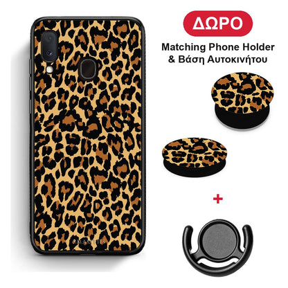 Animal Leopard - Samsung Galaxy A20e θήκη + Δώρο Phone Holder & Βάση Αυτοκινήτου