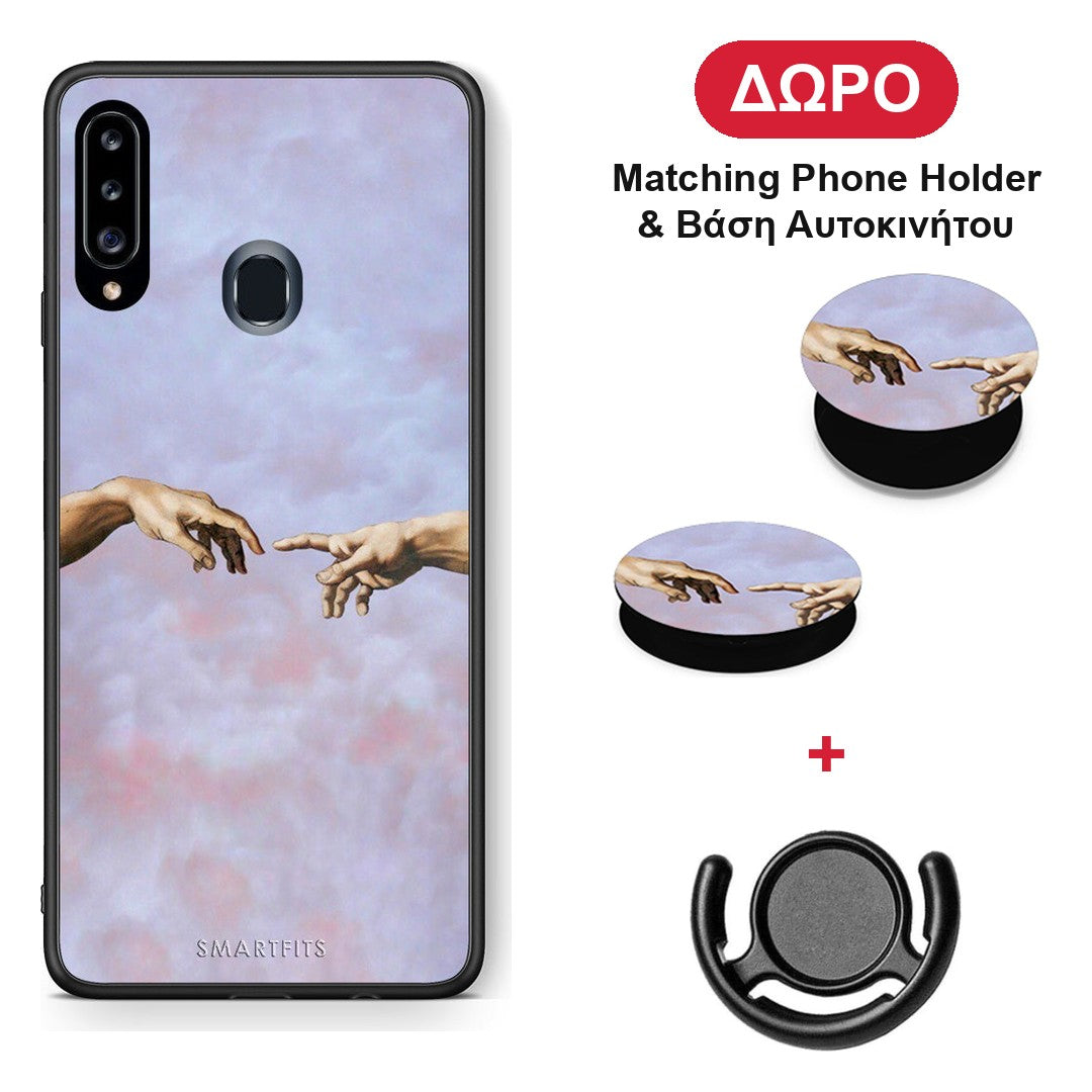 Adam Hand - Samsung Galaxy A20s θήκη + Δώρο Phone Holder & Βάση Αυτοκινήτου