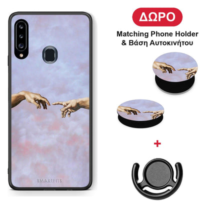 Adam Hand - Samsung Galaxy A20s θήκη + Δώρο Phone Holder & Βάση Αυτοκινήτου
