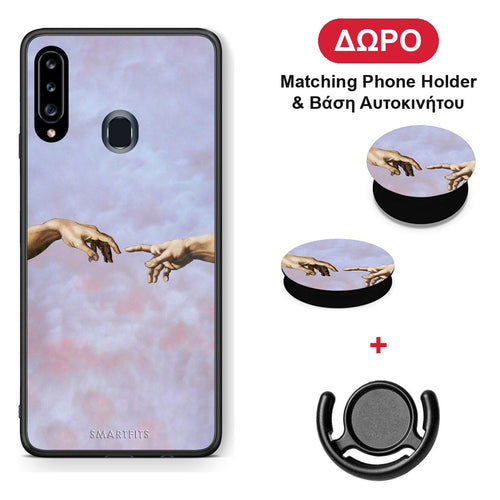 Adam Hand - Samsung Galaxy A20s θήκη + Δώρο Phone Holder & Βάση Αυτοκινήτου
