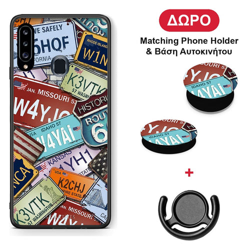 Car Plates - Samsung Galaxy A20s θήκη + Δώρο Phone Holder & Βάση Αυτοκινήτου