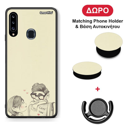 Carl And Ellie - Samsung Galaxy A20s θήκη + Δώρο Phone Holder & Βάση Αυτοκινήτου