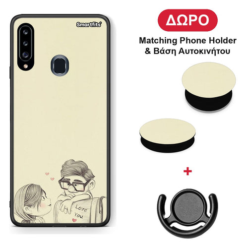 Carl And Ellie - Samsung Galaxy A20s θήκη + Δώρο Phone Holder & Βάση Αυτοκινήτου
