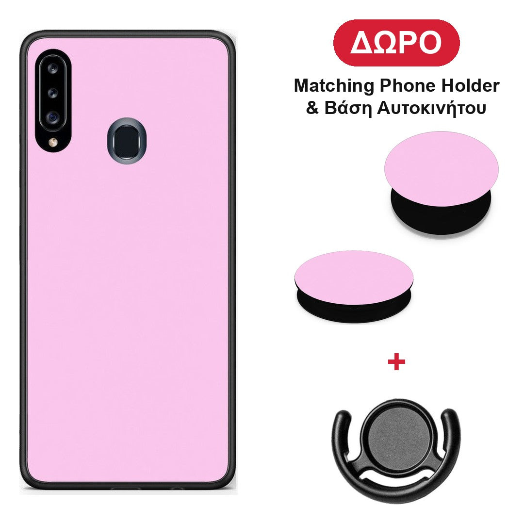 Cotton Candy Pink - Samsung Galaxy A20s θήκη + Δώρο Phone Holder & Βάση Αυτοκινήτου
