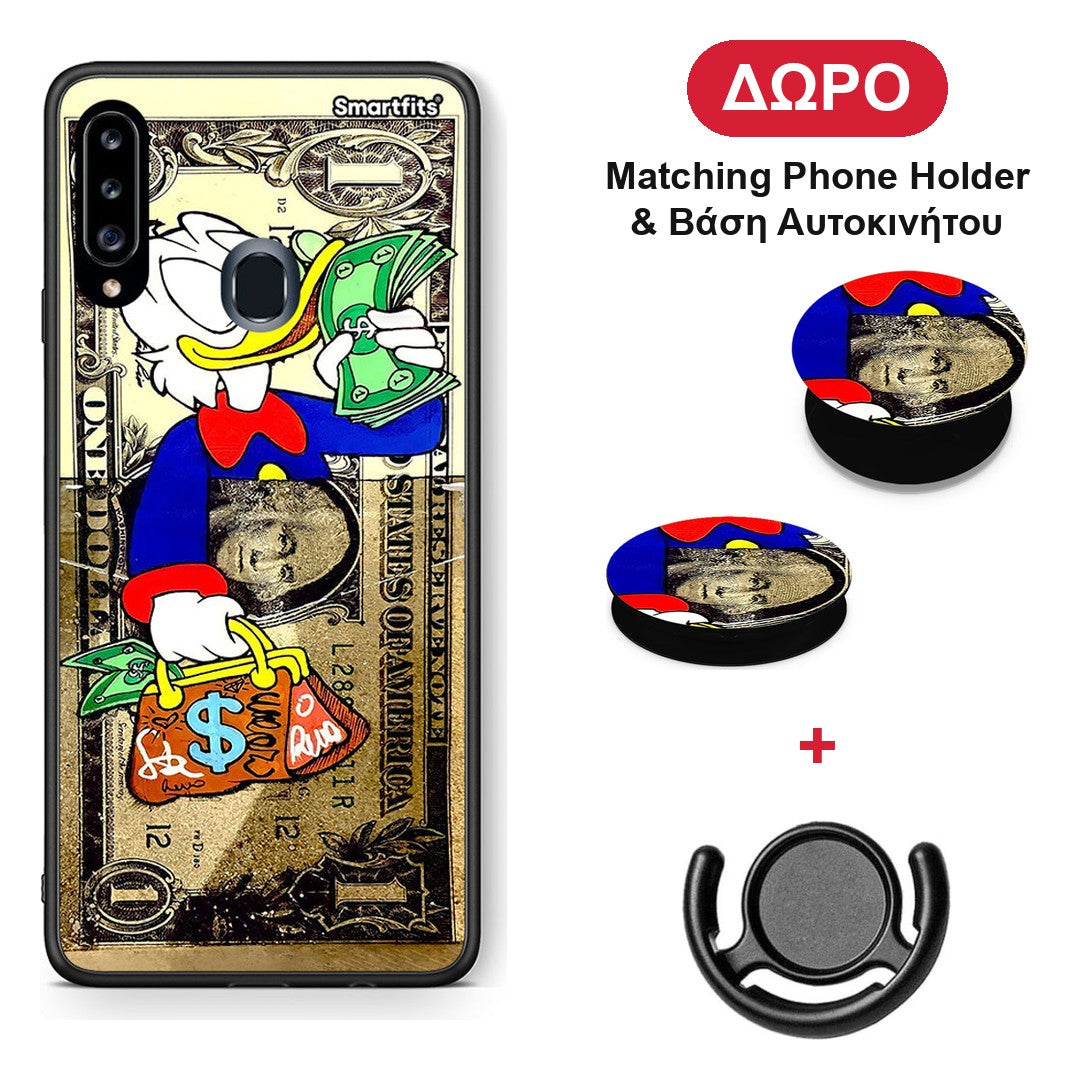 Duck Money - Samsung Galaxy A20s θήκη + Δώρο Phone Holder & Βάση Αυτοκινήτου