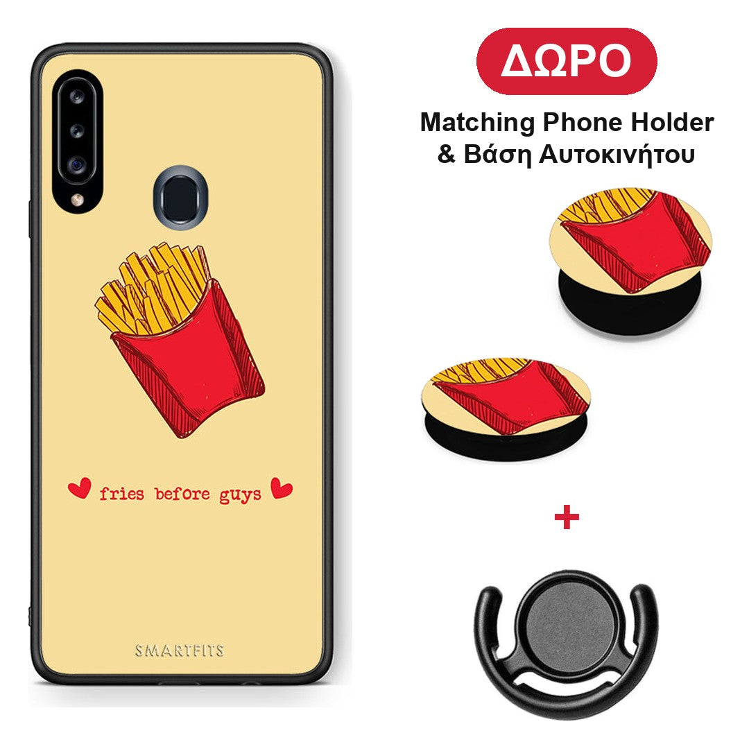 Fries Before Guys - Samsung Galaxy A20s θήκη + Δώρο Phone Holder & Βάση Αυτοκινήτου